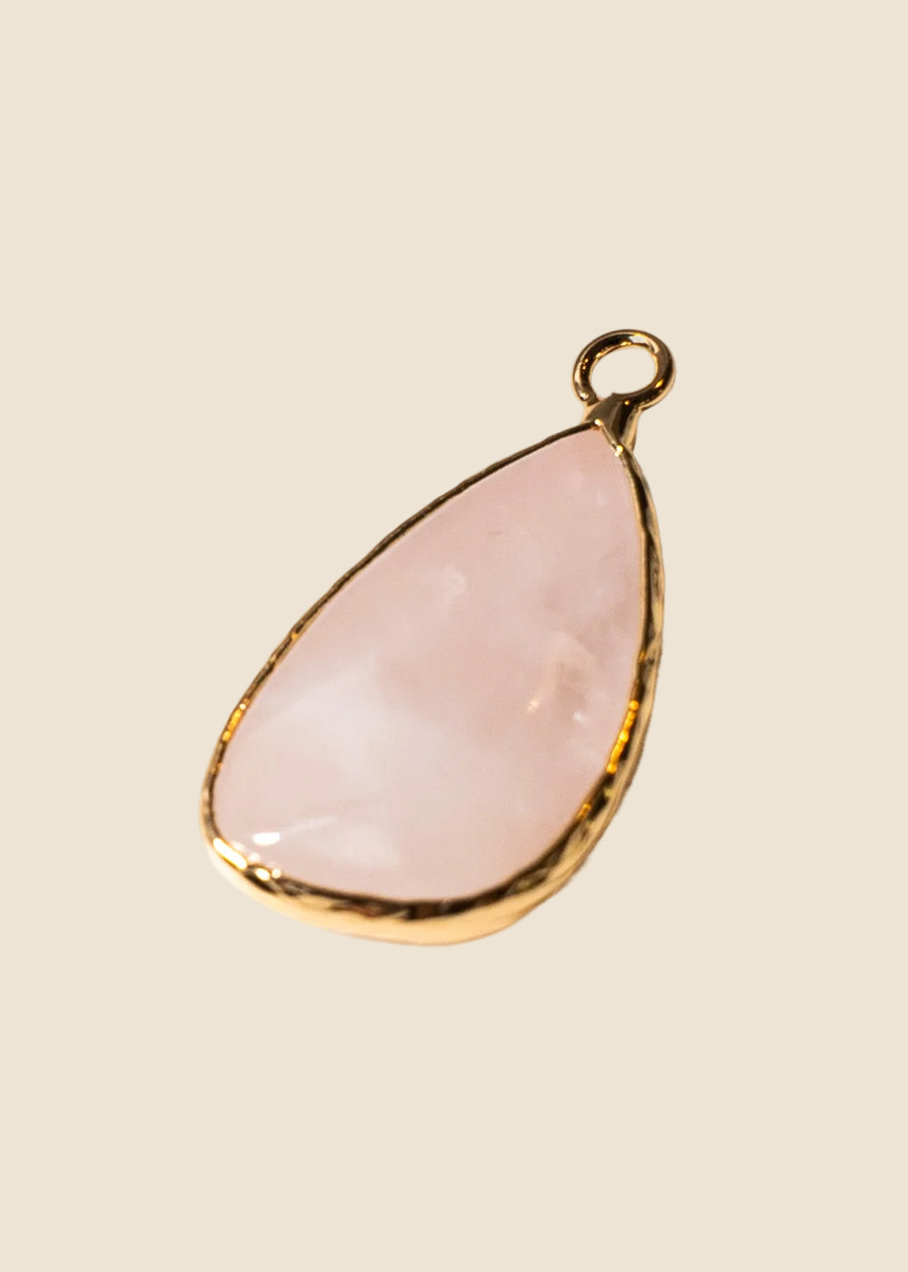 Rose Quartz Teardrop Charm for Eli & Kai leather journals