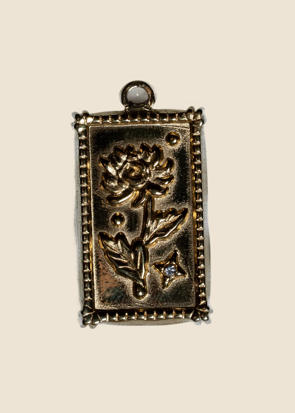 Rose on Plaque Charm for Eli & Kai leather journals
