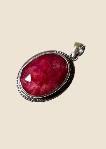 Ruby Sterling Silver Charm for Eli & Kai leather journals