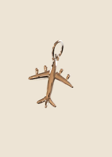Silver Plane Charm for Eli & Kai leather journals