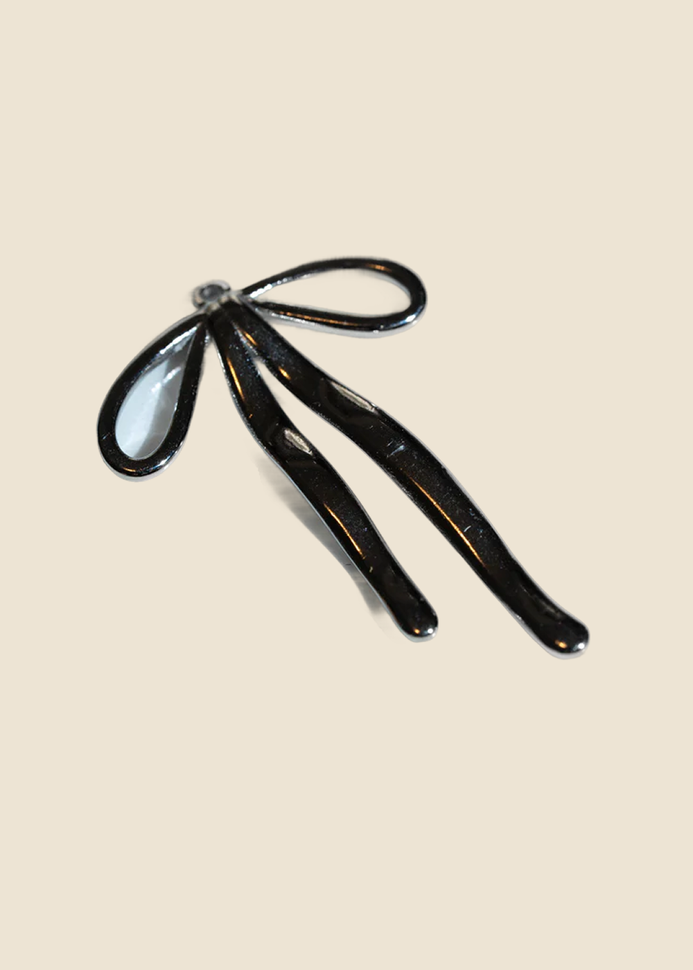 Long Silver Bow Charm for Eli & Kai leather journals