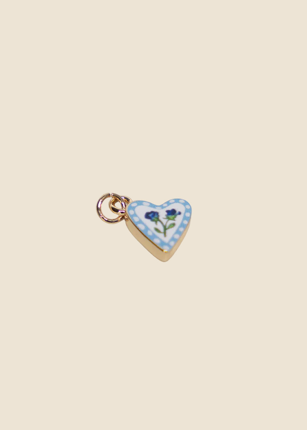 Small Heart Shaped Blue Roses Charm for Eli & Kai leather journals