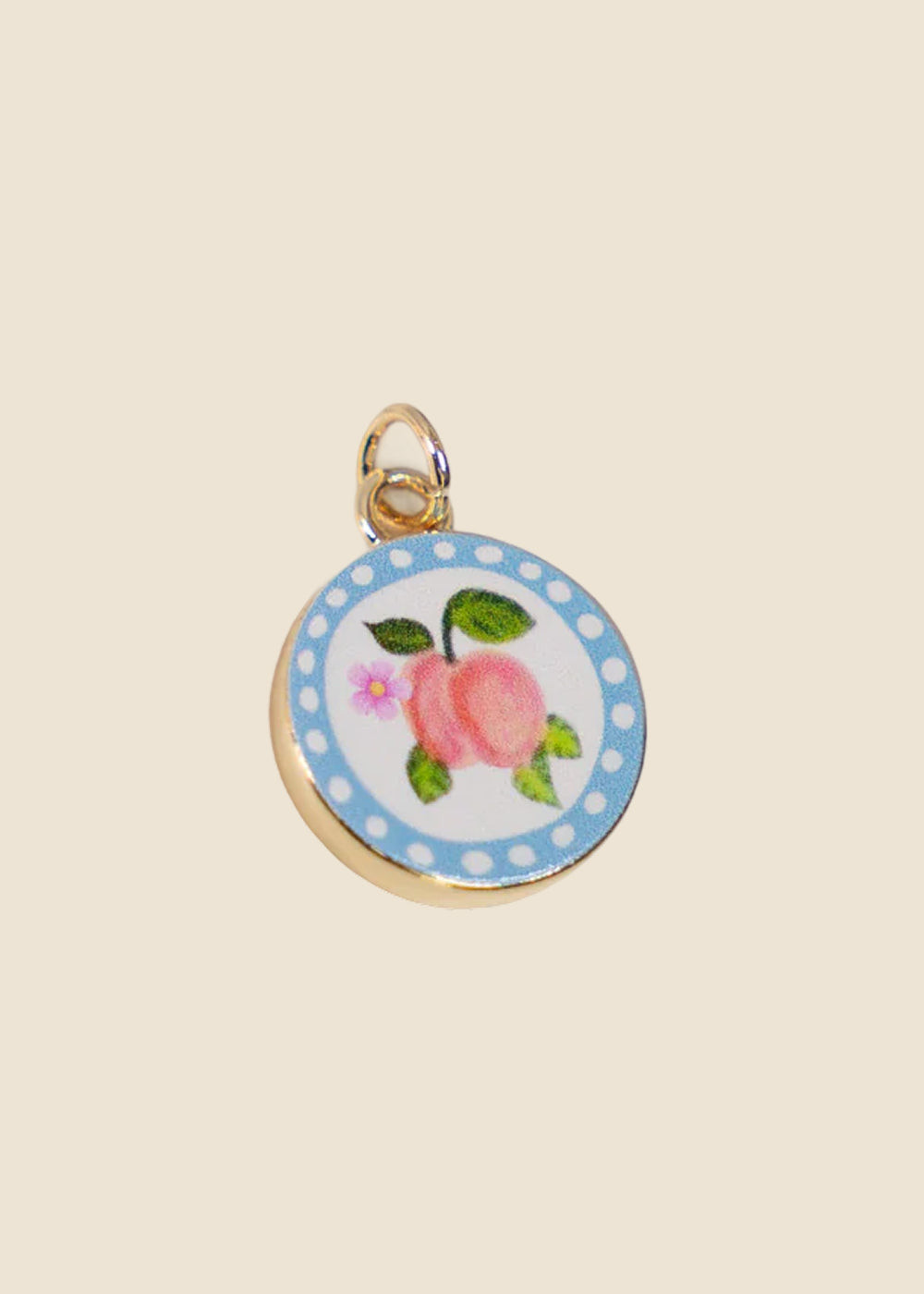 Small Round Peach Charm for Eli & Kai leather journals