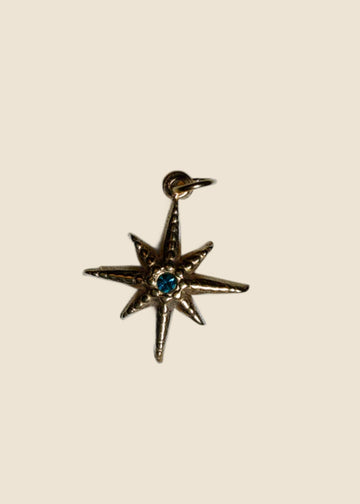 Star With Blue Stone Charm for Eli & Kai leather journals