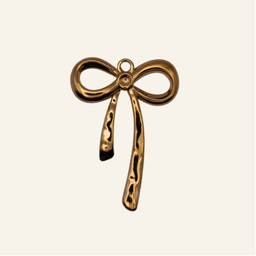 Textured Gold Bow Charm