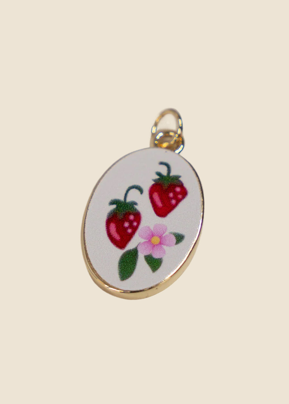 Two Strawberries & Flower Charm for Eli & Kai leather journals