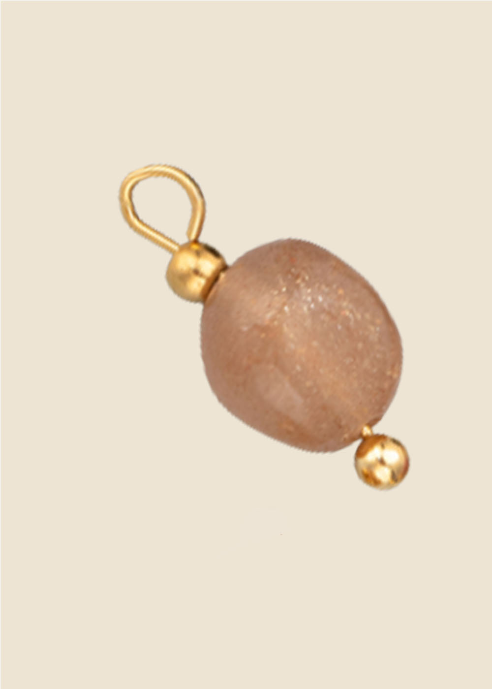 Peach Stone Charm – Gold