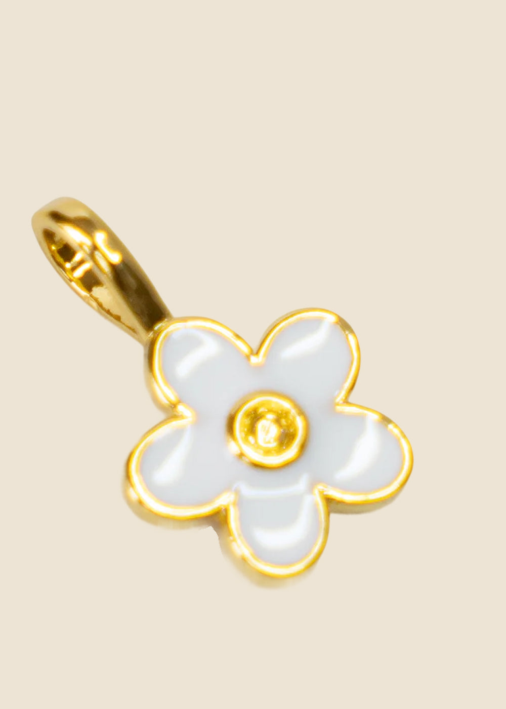 White Flower Small Charm for Eli & Kai leather journals