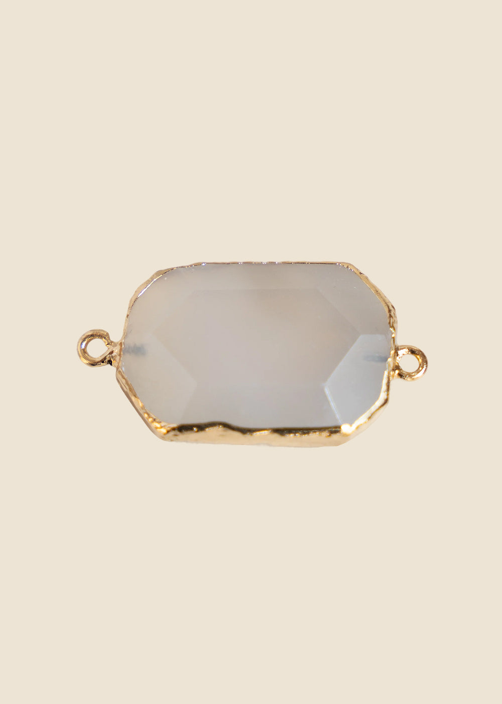White Stone Link Charm for Eli & Kai leather journals