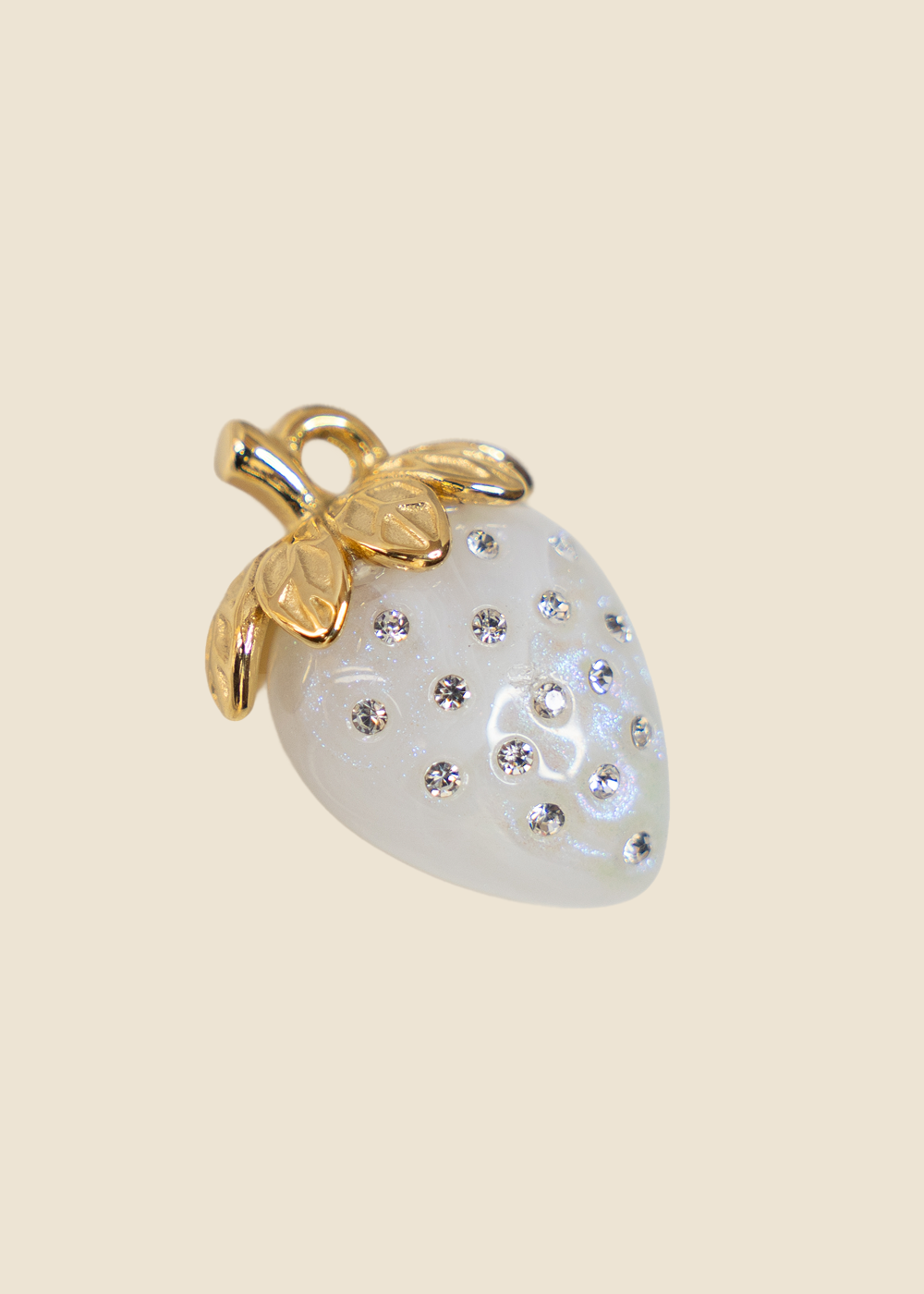 White Strawberry Charm for Eli & Kai leather journals