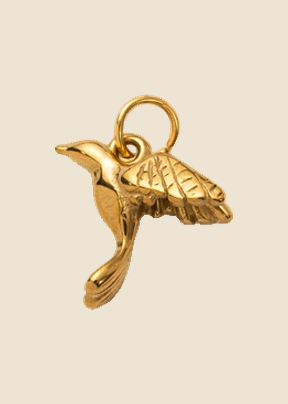 Hummingbird Charm – Sculpted Gold