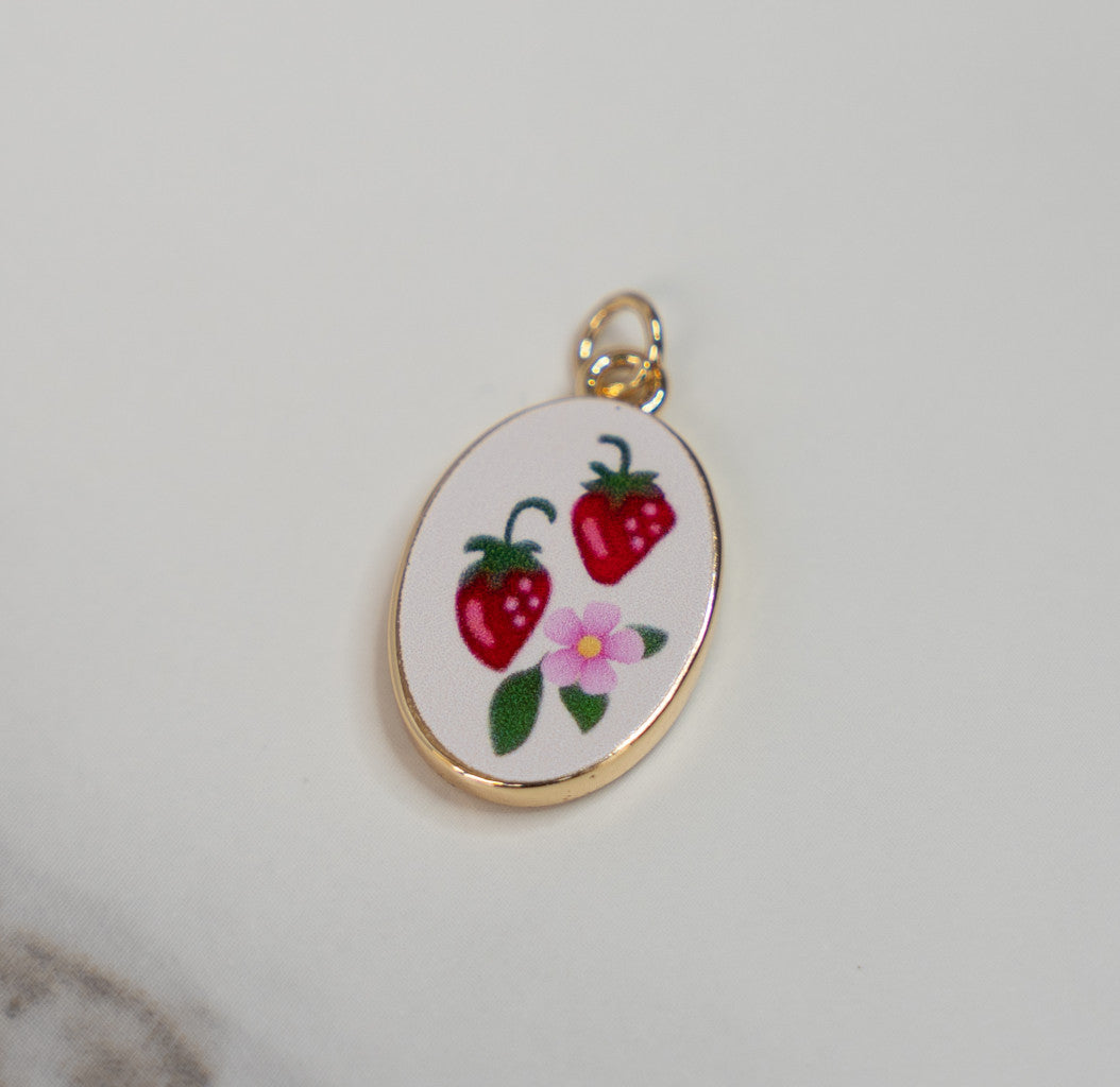 Two Strawberries & Flower