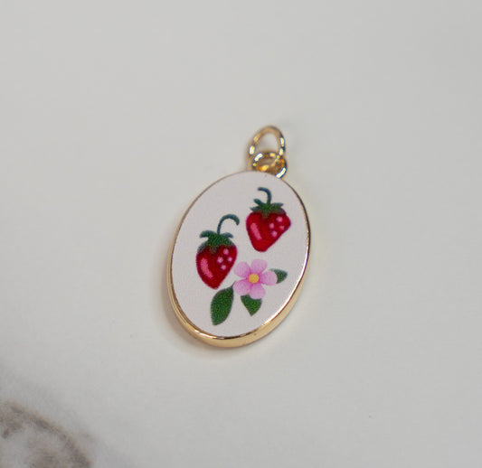 Two Strawberries & Flower