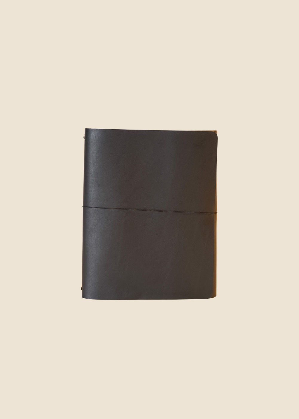 Oxford Large leather journal in Black vegetable-tanned leather