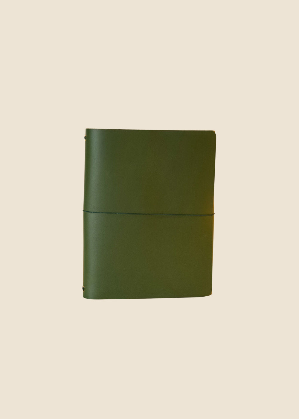 Oxford Large leather journal in Olive vegetable-tanned leather