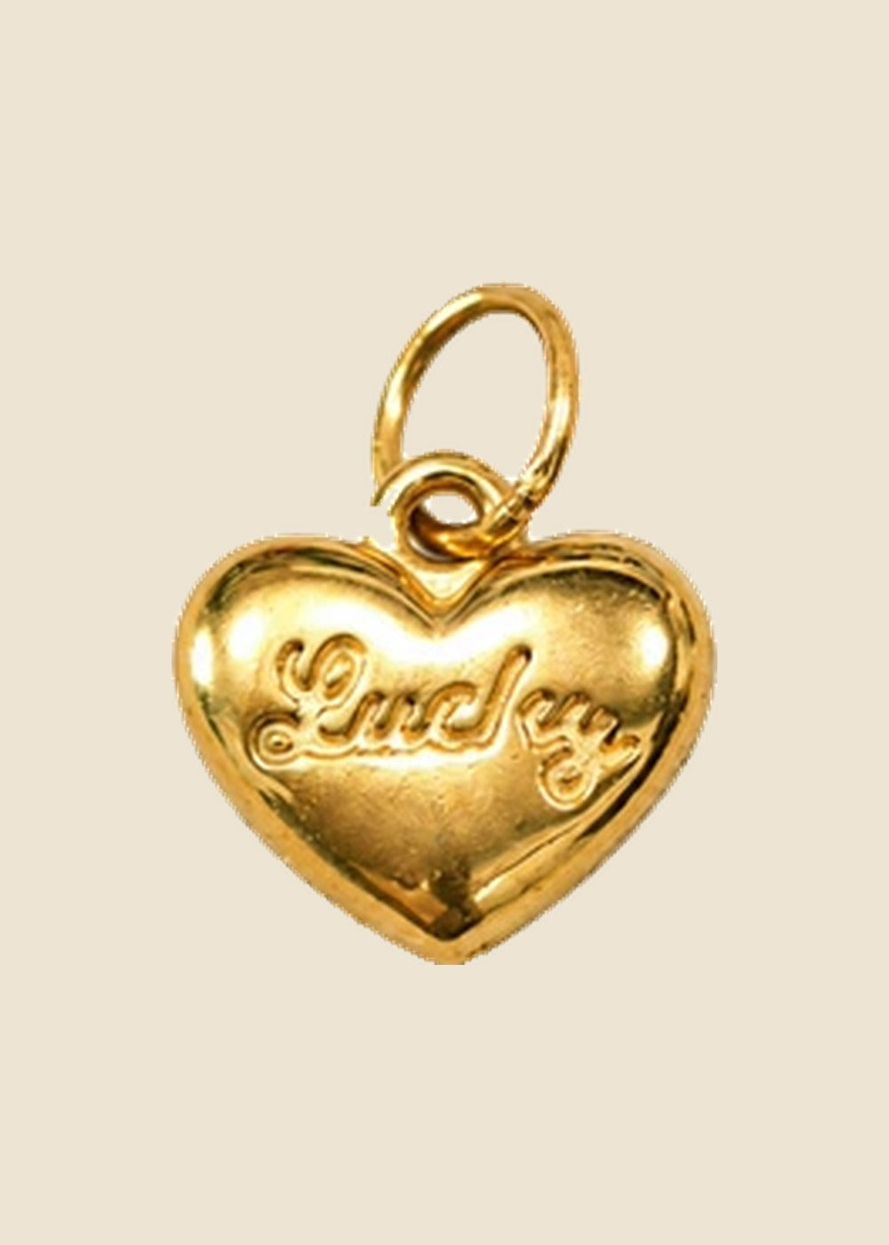 Lucky Heart Charm – Polished Gold