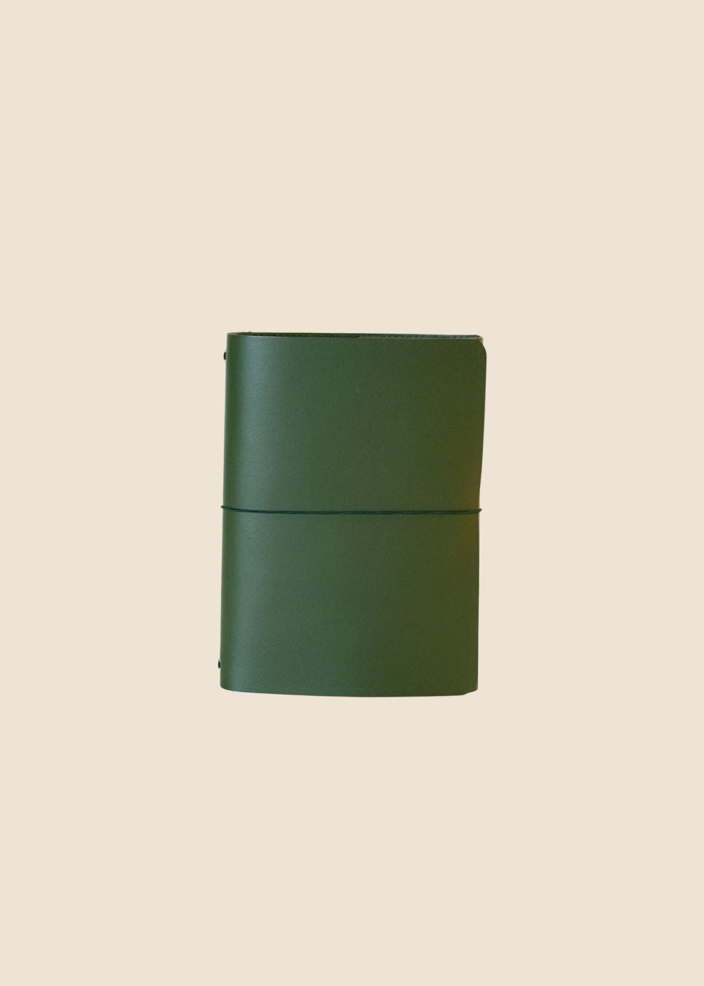 Heatherfield A6 leather journal in Olive vegetable-tanned leather