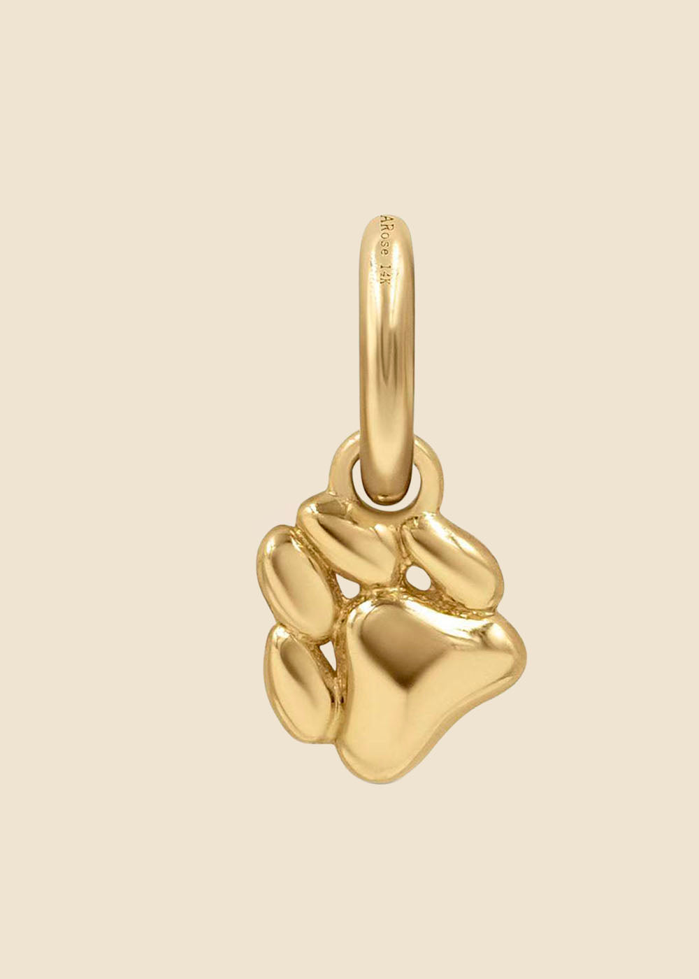 Paw Print Charm – High-Polish Gold