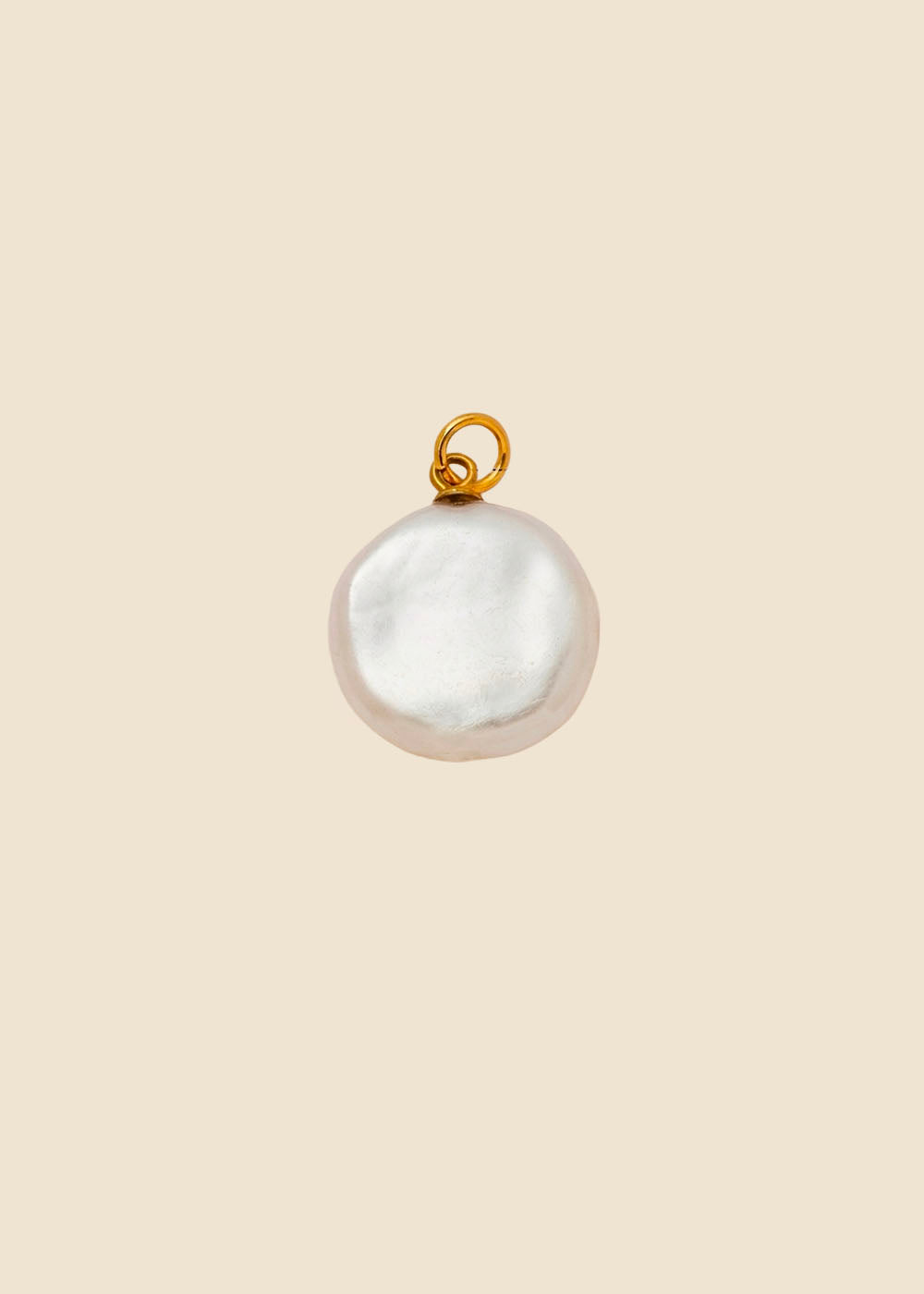 Coin Pearl Charm – Freshwater Baroque Pearl & Gold